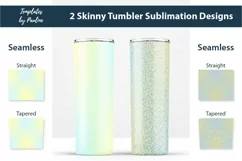 Candy Yellow Teal Seamless Skinny Sublimation Tumbler Wraps