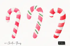 Cute Christmas Candy Cane Clipart | Christmas PNG Product Image 1