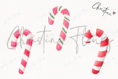 Cute Christmas Candy Cane Clipart | Christmas PNG Product Image 3