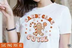 Retro Christmas svg, Candy Cane Cutie svg, Christmas svg Product Image 1