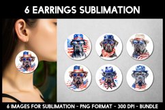 96 Patriotic Animals Earrings I Round Earrings Sublimation Product Image 7