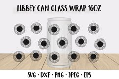 Sunflower beer can glass wrap SVG. Floral glass can Product Image 2