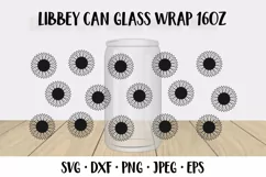 Sunflower beer can glass wrap SVG. Floral glass can Product Image 2