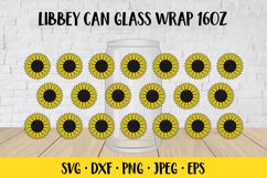 Sunflower beer can glass wrap SVG. Floral glass can Product Image 4