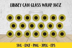 Sunflower beer can glass wrap SVG. Floral glass can Product Image 4