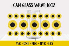 Sunflower beer can glass wrap SVG. Floral glass can Product Image 3