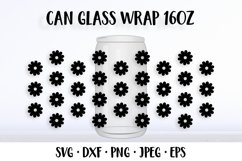 Flowers can glass wrap template SVG. Summer glass can Product Image 1