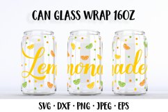 Lemonade can glass wrap template SVG. Soda glass can Product Image 1