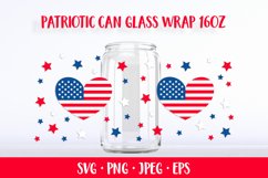 American Patriotic can glass wrap SVG. 4th of July glass can Product Image 1