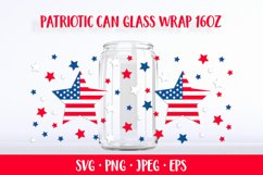 Patriotic stars can glass wrap SVG. 4th of July glass can Product Image 1