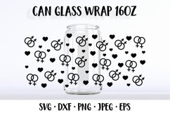 LGBT beer can glass wrap template SVG. LGBTQ glass can Product Image 1