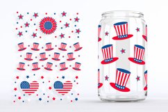 American Patriotic can glass wrap SVG. 4th of July glass can Product Image 2