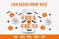 Halloween Glass Can Wrap SVG. Trick or Treat Can Glass Product Image 1