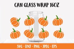 Pumpkin Glass Can Wrap SVG. Thanksgiving Can Glass Full Wrap Product Image 1