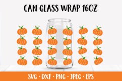 Pumpkin Can Glass Wrap SVG. Thanksgiving Glass Can Full Wrap Product Image 1