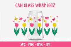 Spring glass can wrap SVG. Flowers beer can glass design Product Image 1