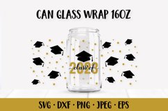 Class of 2023 can glass wrap SVG. Graduation glass can Product Image 1