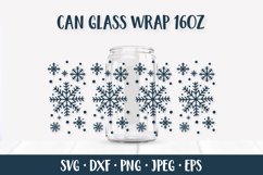 Snowflakes Glass Can Wrap SVG. Winter Can Glass Product Image 1