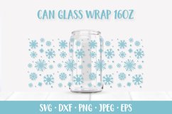 Snowflake Glass Can Wrap SVG. Winter Can Glass Product Image 1