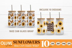 Sunflowers 16oz Can Glass Wrap SVG Bundle | Sunflower SVG Product Image 2