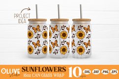 Sunflowers 16oz Can Glass Wrap SVG Bundle | Sunflower SVG Product Image 3