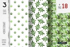 Cannabis pattern svg Hemp Leaves seamless pattern Product Image 4