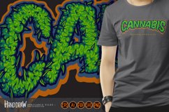 Cannabis typeface hemp buds letter effect illustrations Product Image 1