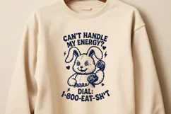Funny Bunny SVG PNG | Can’t Handle My Energy, Neurodivergent Product Image 3