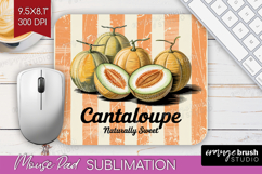 Cantaloupe Vintage Fruit Mouse Pad Sublimation Summer PNG Product Image 1