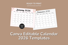 2026 Canva Photo Calendar Printable Template Product Image 6
