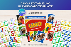 UNO Board Game Photo Party Card Canva Editable Template Product Image 1