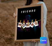 Friends Poster Template Canva. Drag and Drop Temp. Product Image 2