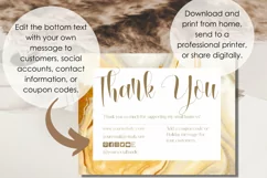 Thank You Card Template for businesses, business text is editable in Canva
