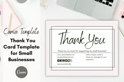 Pink and black small business thank you card template editable in Canva.