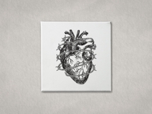 Anatomical Heart with Barbed Wire Blackwork Product Image 5