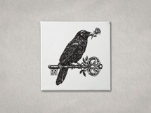 Raven with Ornate Key Embroidery Product Image 8