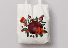Hand Painted Pomegranate Botanical Clipart Set PNG Product Image 6