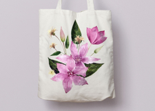 Watercolor Clematis Floral Clipart PNG Sublimation design Product Image 3