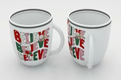 Retro Groovy Believe Merry Christmas PNG Product Image 3