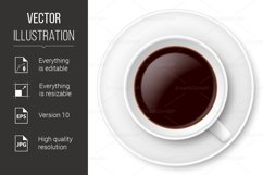 White mug of coffee and saucer Product Image 1