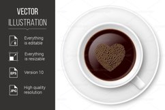 Mug of coffee with foam and saucer Product Image 1