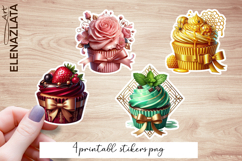 Cupcake Sticker Clipart, Sticker PNG Clipart Product Image 1