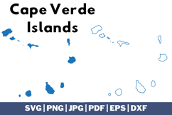 Cape Verde Islands Outlines and Solid SVG Product Image 1