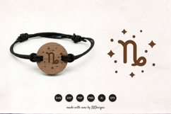 Capricorn Bracelet Laser Cut SVG - Wooden Zodiac Laser Cut Product Image 1
