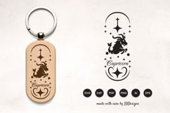 Capricorn Keychain Laser Cut SVG - Zodiac Laser Cut Product Image 1