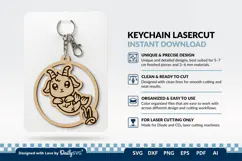 Cute Zodiac Keychain SVG | Capricorn Astrology Design Product Image 3