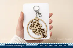 Cute Zodiac Keychain SVG | Capricorn Astrology Design Product Image 2
