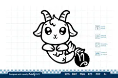 Cute Zodiac Sign SVG | Kawaii Astrology Design Product Image 1