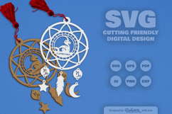 Capricorn Dream Catcher Laser Cut Set SVG Product Image 1