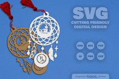 Capricorn Dream Catcher Laser Cut Set SVG Product Image 2